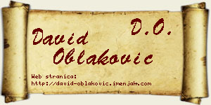 David Oblaković vizit kartica